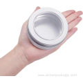 150ml 5Oz silver aluminum tin with clear top